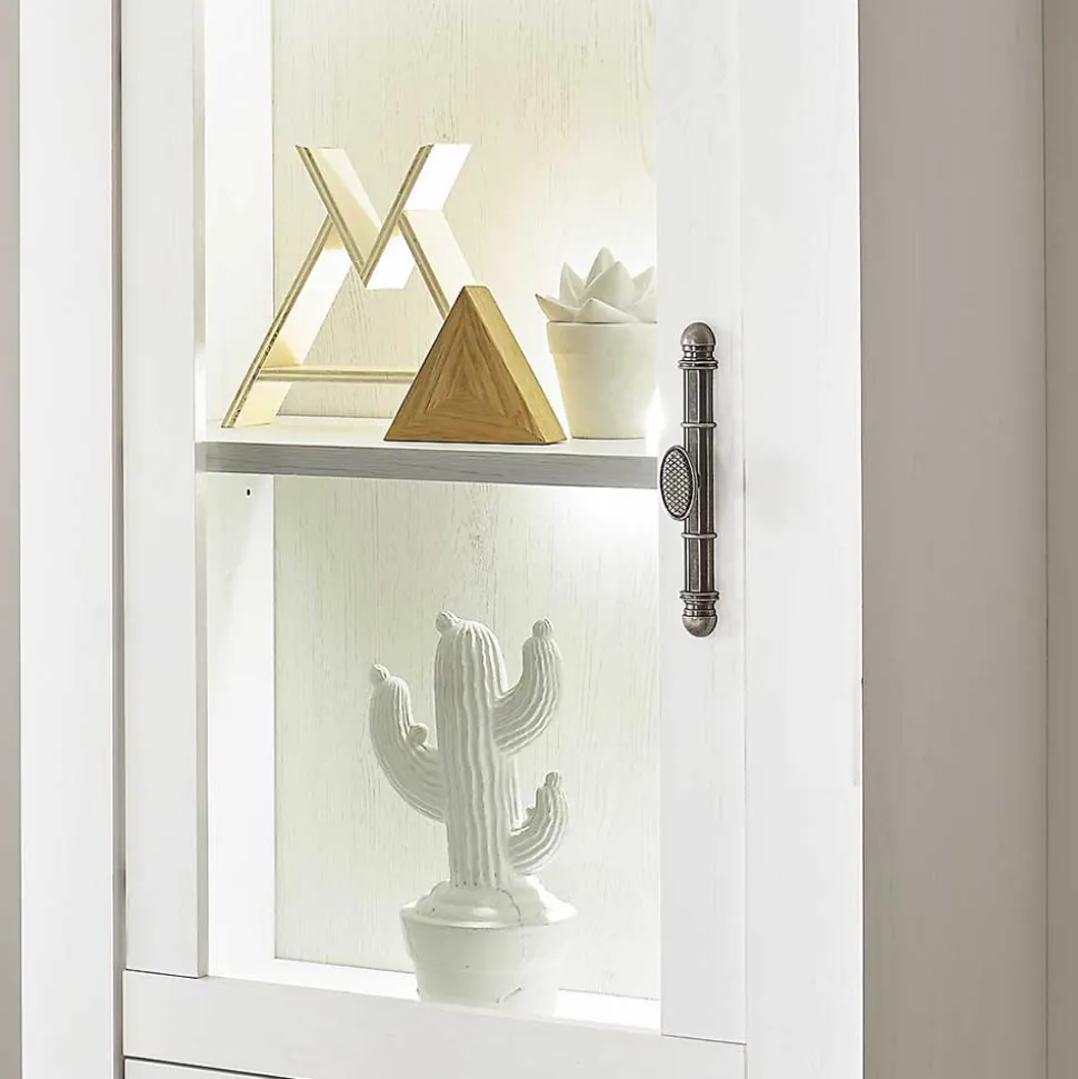 Vitrine in weißer Holzoptik Pinie - Liancos