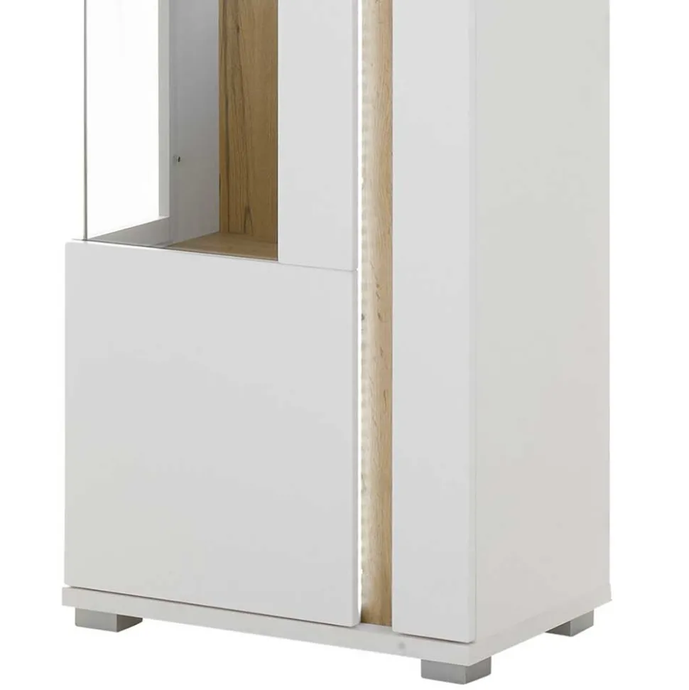 Vitrine mit LED Licht und Metallgriff - Racelyn