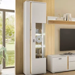 Vitrine mit LED Licht und Metallgriff - Racelyn