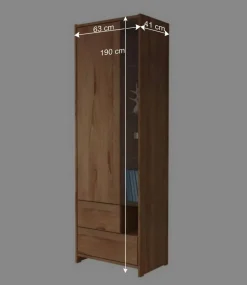 Vitrine Salomonia aus Kernbuche Massivholz