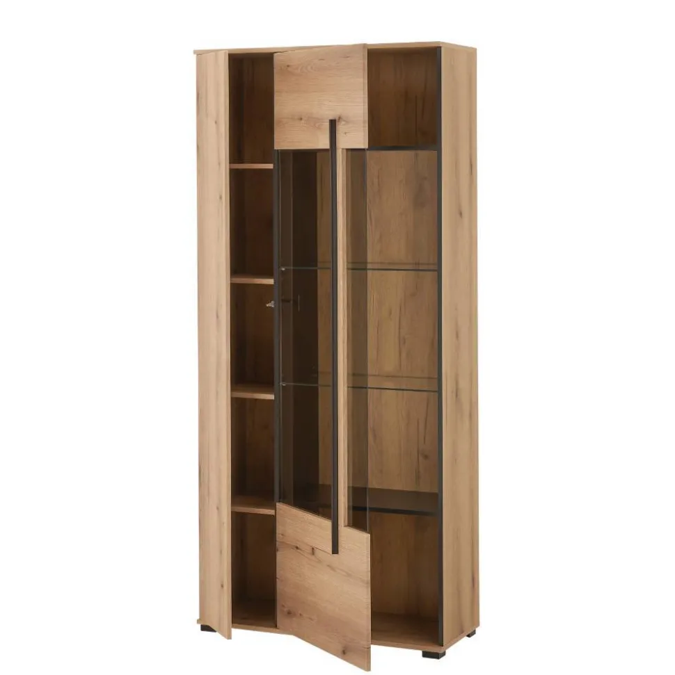 Vitrinen Schrank in Eiche Dekor - Brocus