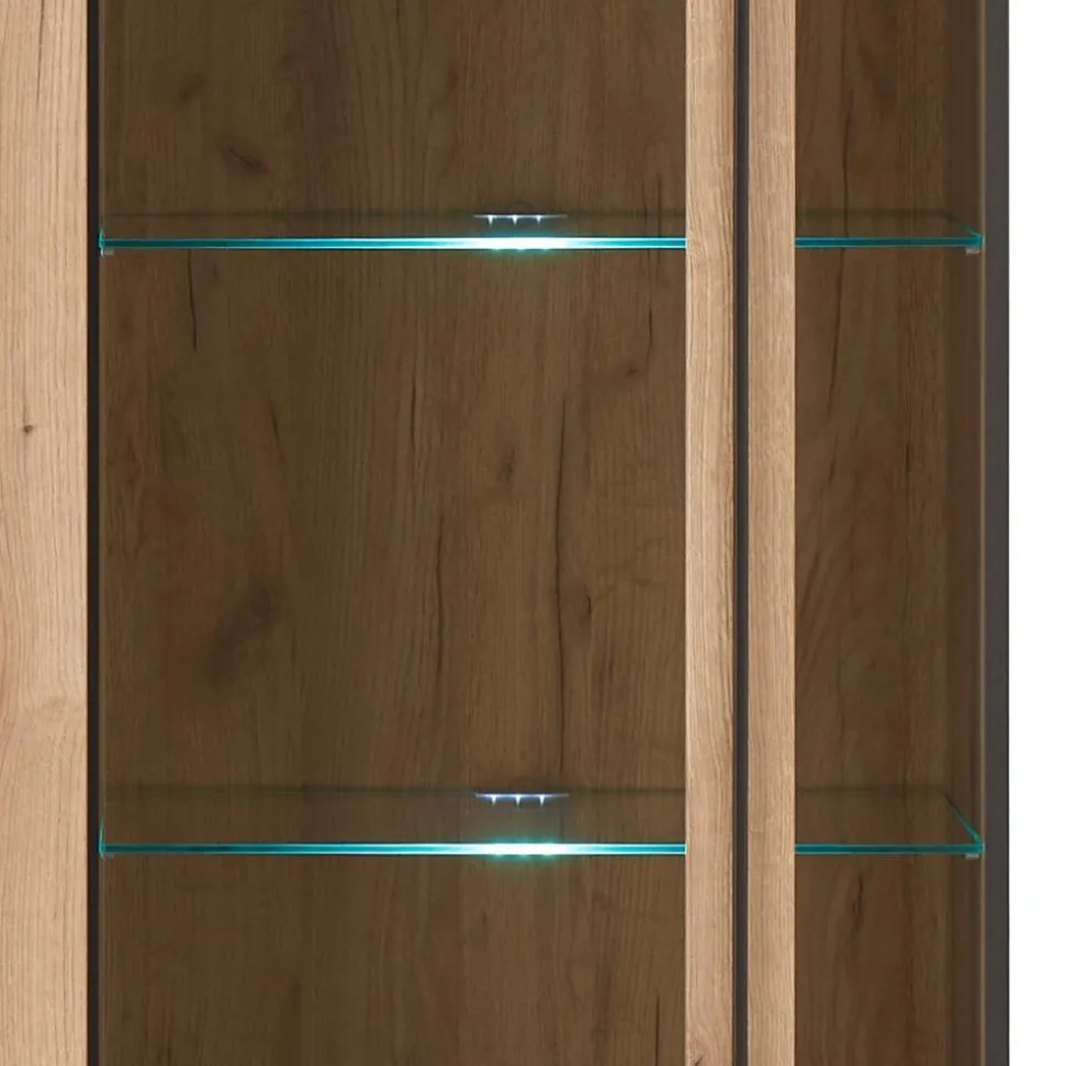 Vitrinen Schrank in Eiche Dekor - Brocus