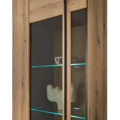 Vitrinen Schrank in Eiche Dekor - Brocus