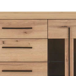 Vitrinenkombination und Wandboard Set - Brocus (vierteilig)