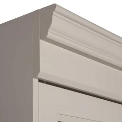 Vitrinenschrank in Hellgrau mit Braun - Floressa