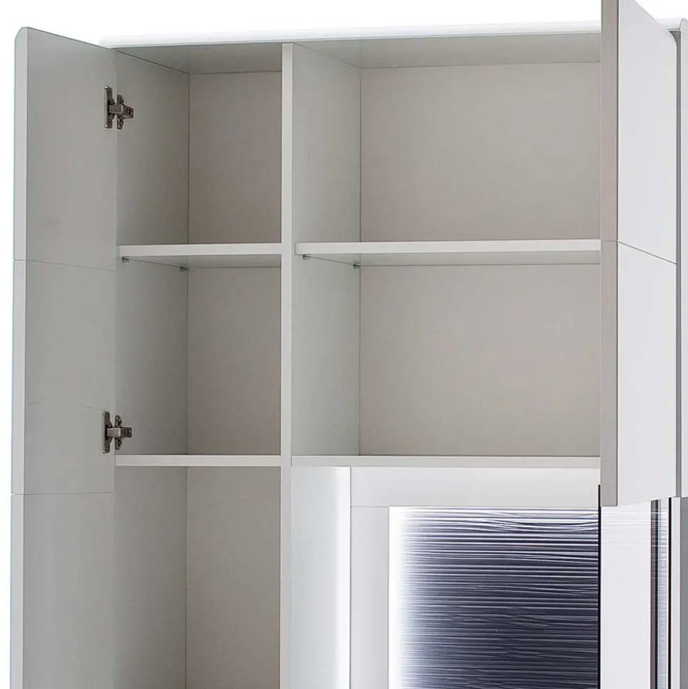 Vitrinenschrank in Weiß & Anthrazit - Hazime