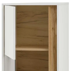 Vitrinenschrank in Weiß & Wildeiche Dekor - Nonessia