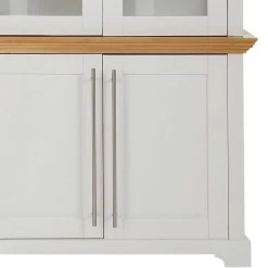 Vitrinenschrank in Weiß mit Honig - Eyzaco