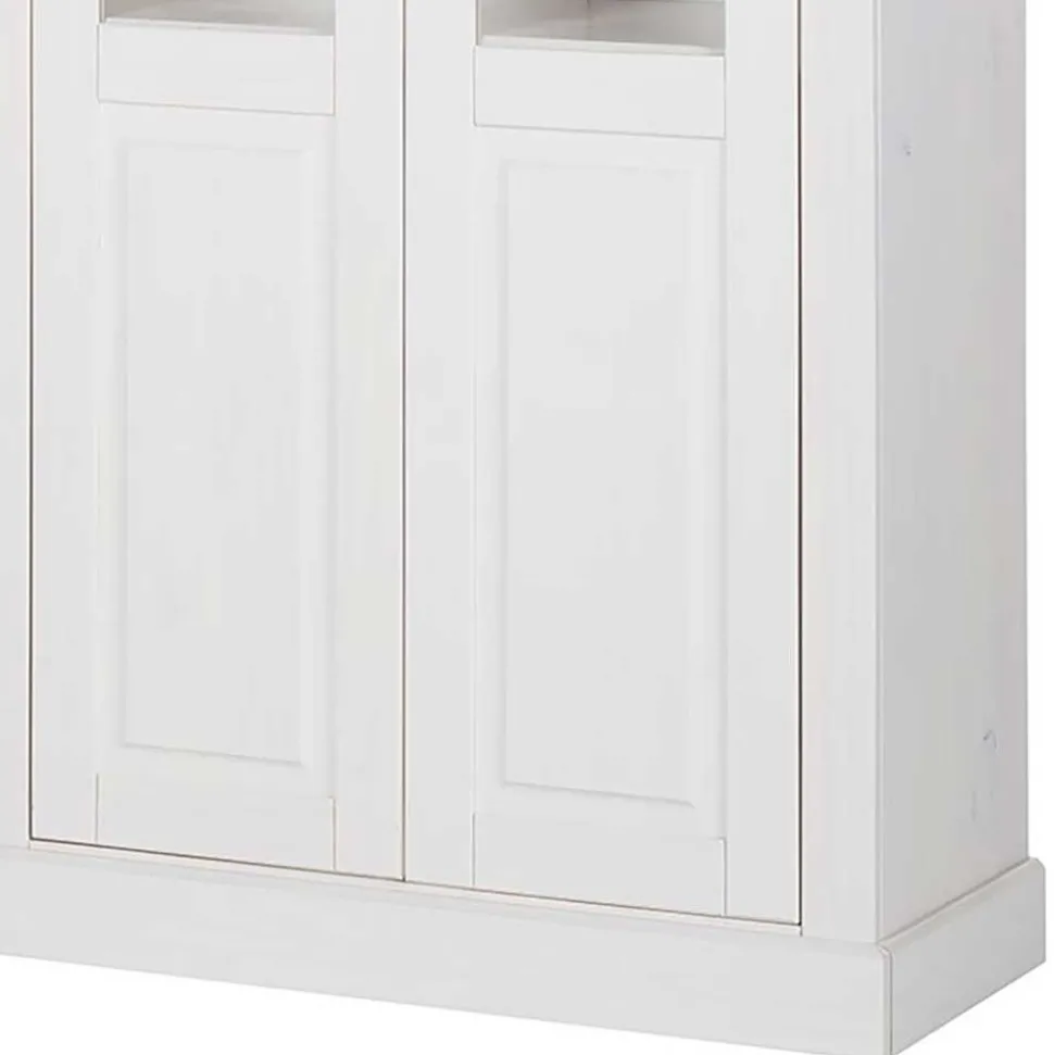 Vitrinenschrank in Weiß mit Grau - Lucasario