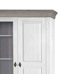 Vitrinenschrank Mirandesca in Weiß mit Grau