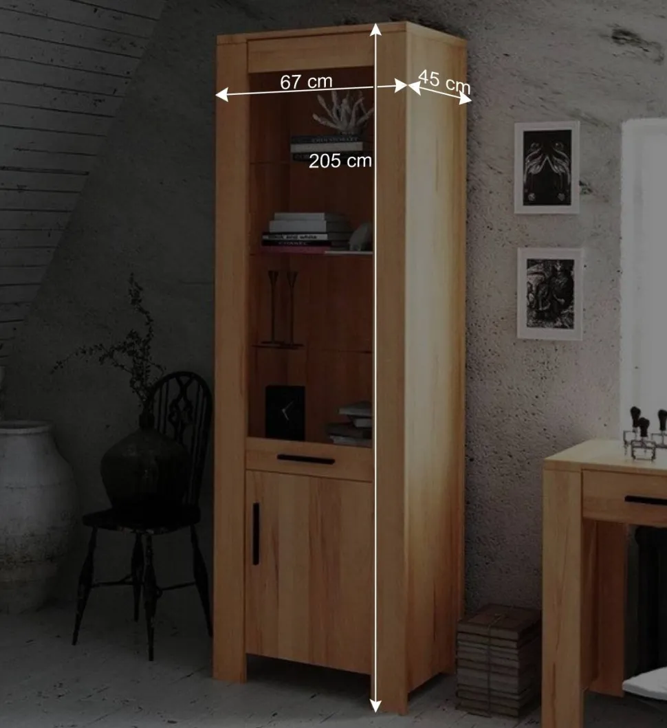 Vitrinenschrank Mosniak aus Kernbuche Massivholz