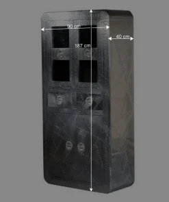 Vitrinenschrank Pilot in Alufarben