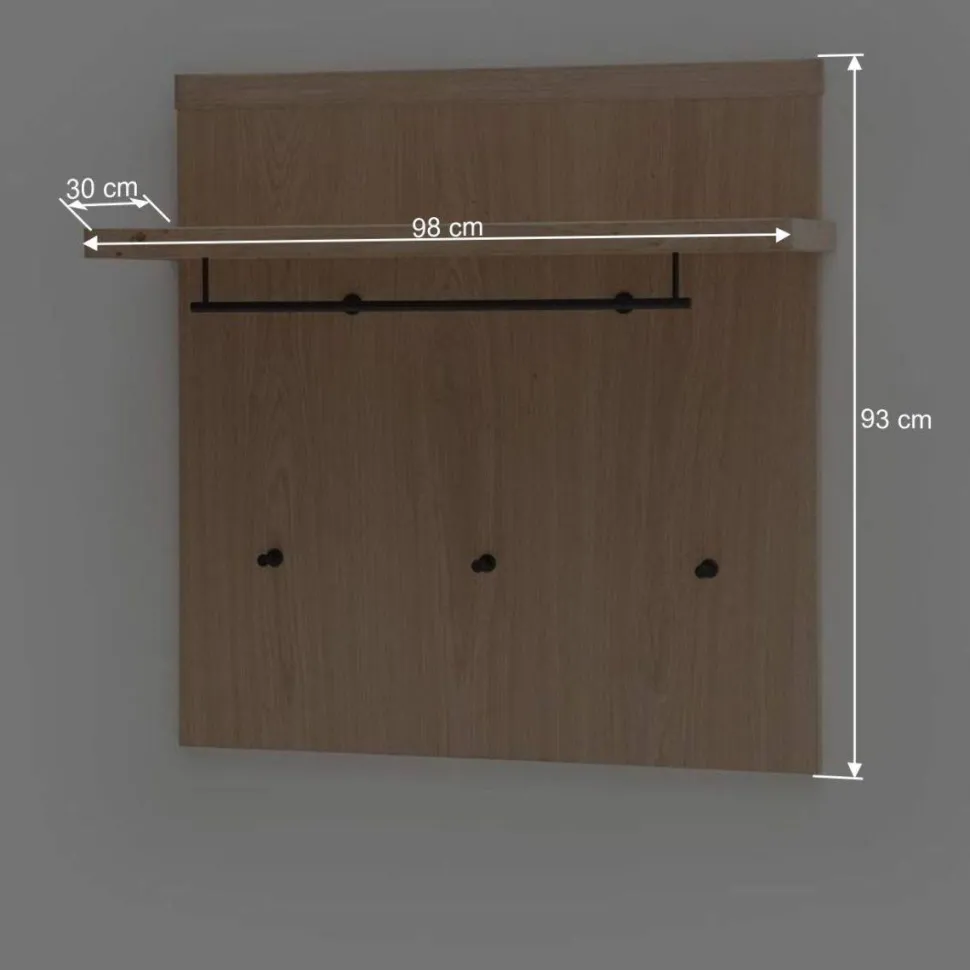 Wand Hängegarderobe in Eiche Bianco - Arkadiuz