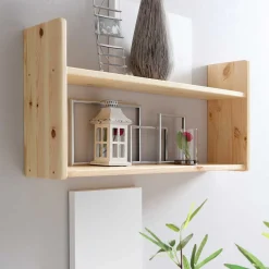 Wand Kiefernholz Regal mit 2 Böden - Aco