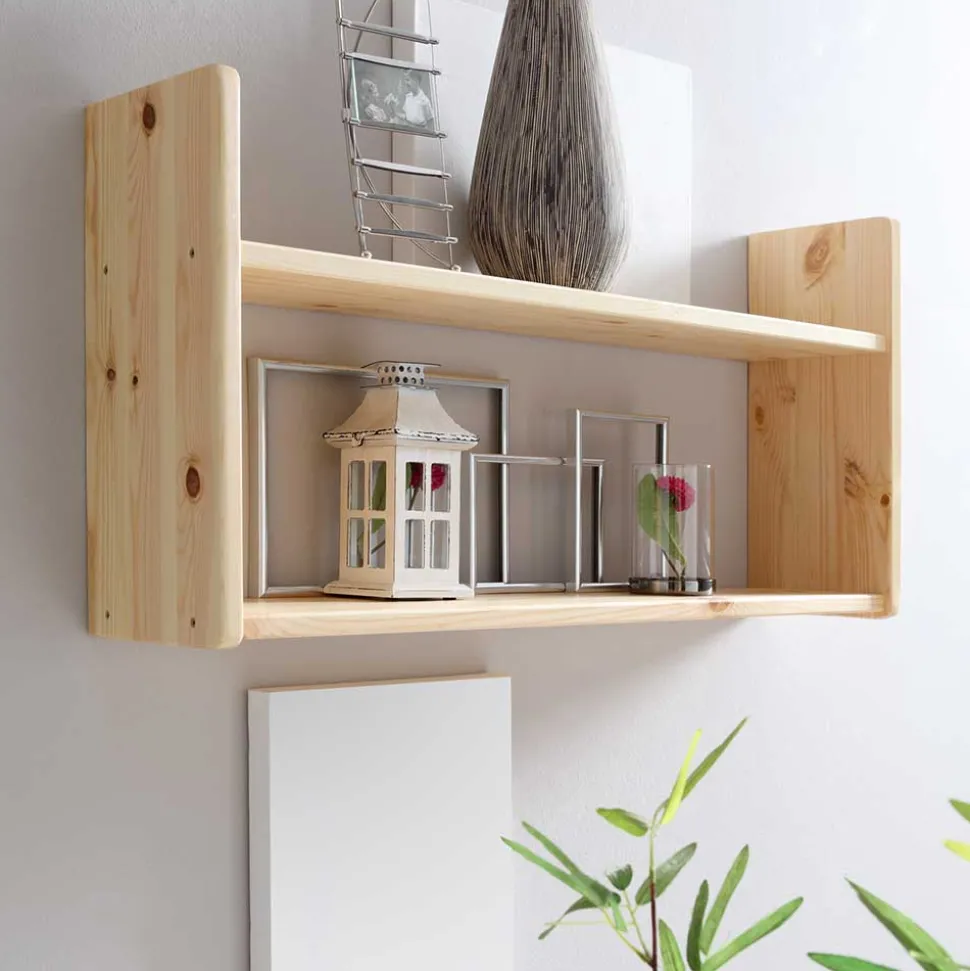 Wand Kiefernholz Regal mit 2 Böden - Aco