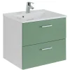 Wand Waschbeckenschrank in Grün & Weiß - Loenixa