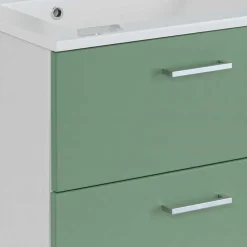 Wand Waschbeckenschrank in Grün & Weiß - Loenixa