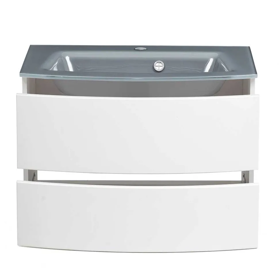 Wand Waschtisch in Weiß - Mesciria