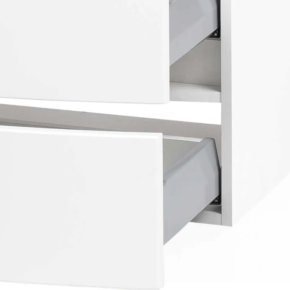 Wand Waschtisch in Weiß - Mesciria