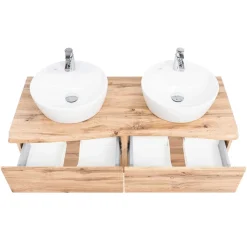 Wand Waschtisch mit zwei Aufsatz-Waschbecken - Tofias