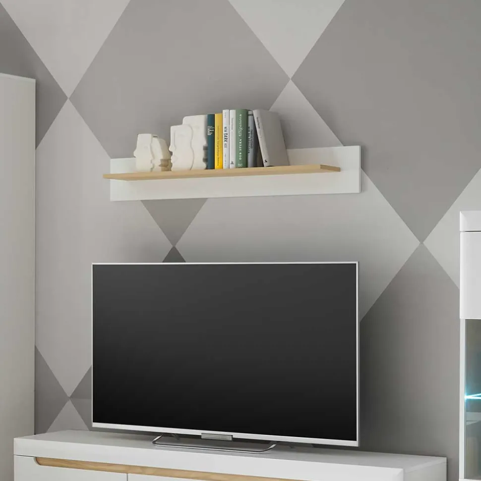 Wandboard in Weiß und Eiche - Ginko