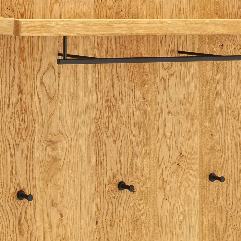 Wandgarderobe aus Balkeneiche Massivholz - Robats