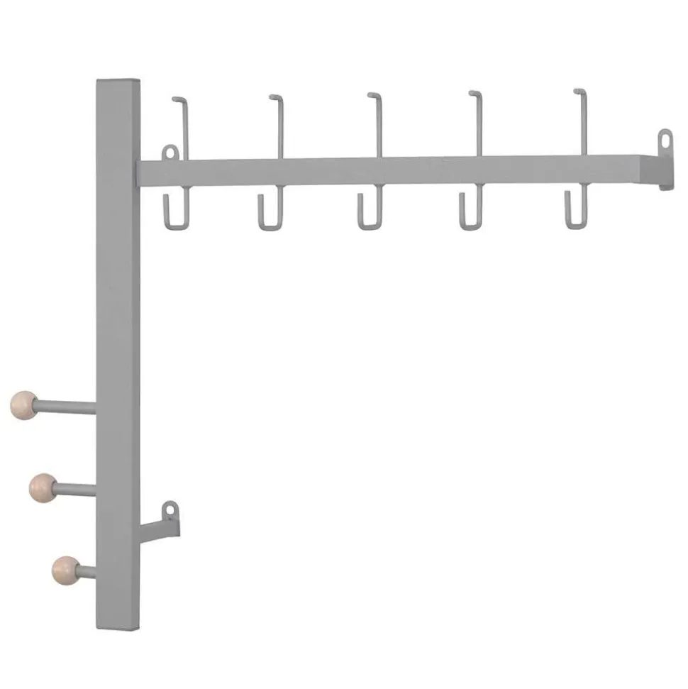 Wandgarderobe aus Metall in Alufarben - Kasrinco