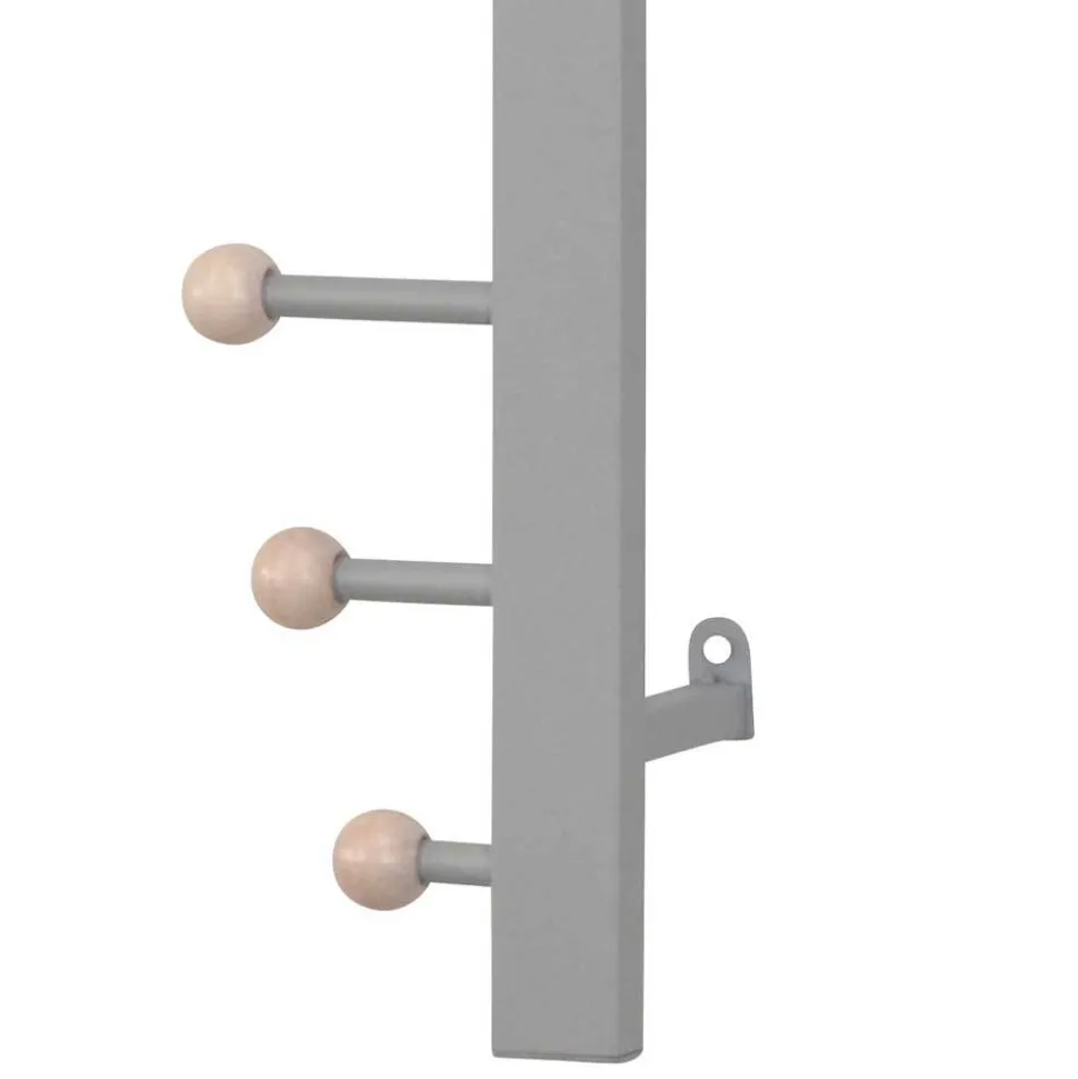 Wandgarderobe aus Metall in Alufarben - Kasrinco