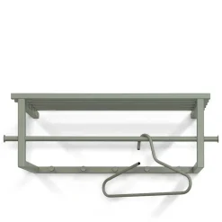 Wandgarderobe aus Stahl in Graugrün - Secrema