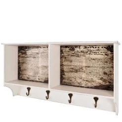 Wandgarderobe Ginnos in Weiß Braun