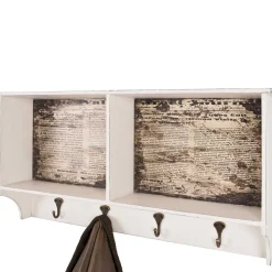 Wandgarderobe Ginnos in Weiß Braun