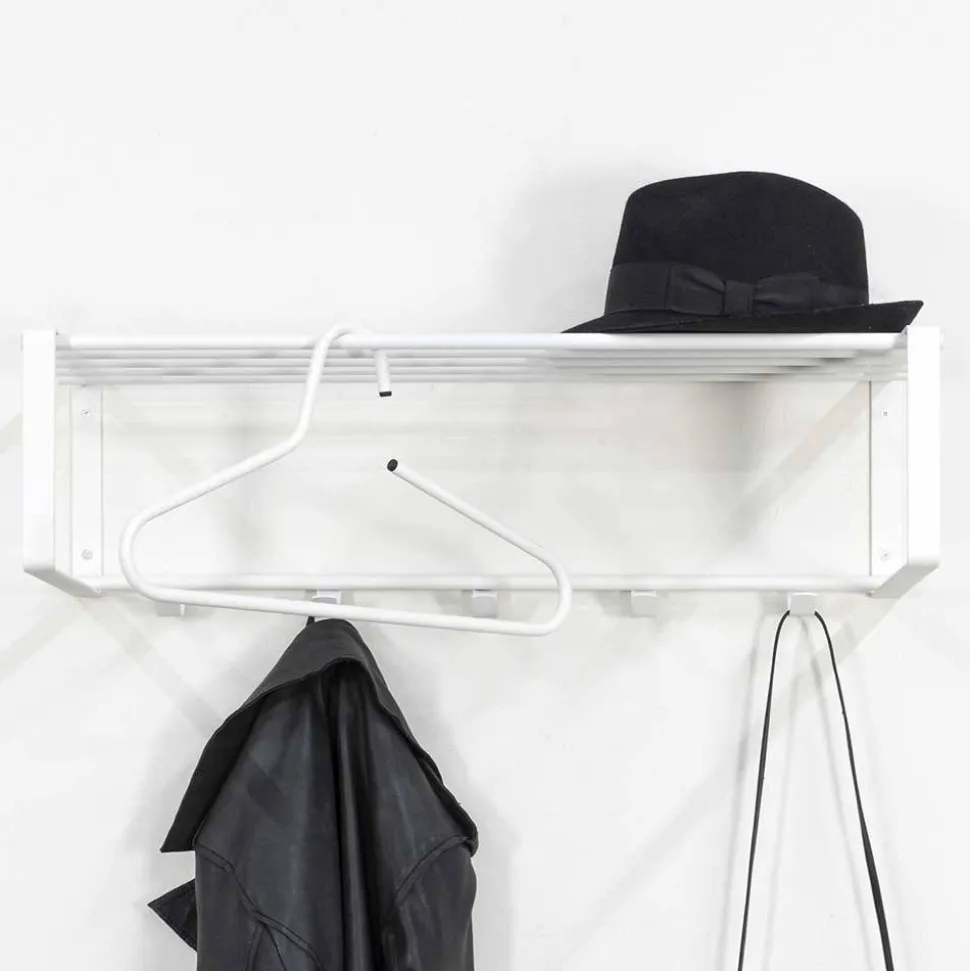 Wandgarderobe in Weiß pulverbeschichtet - Torosma