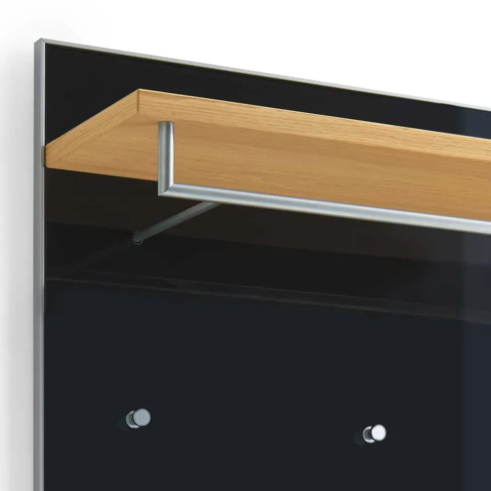 Wandgarderobe Lalaika in Anthrazit Glas beschichtet