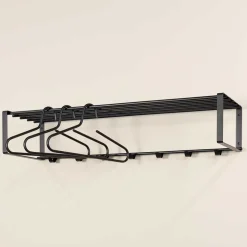 Wandgarderobe mit 7 Kleiderhaken & Hutablage - Satroni