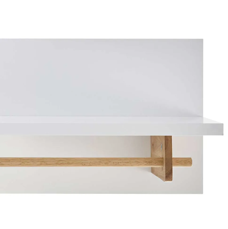 Wandgarderobe mit Ablageboden & Holzstange - Catia