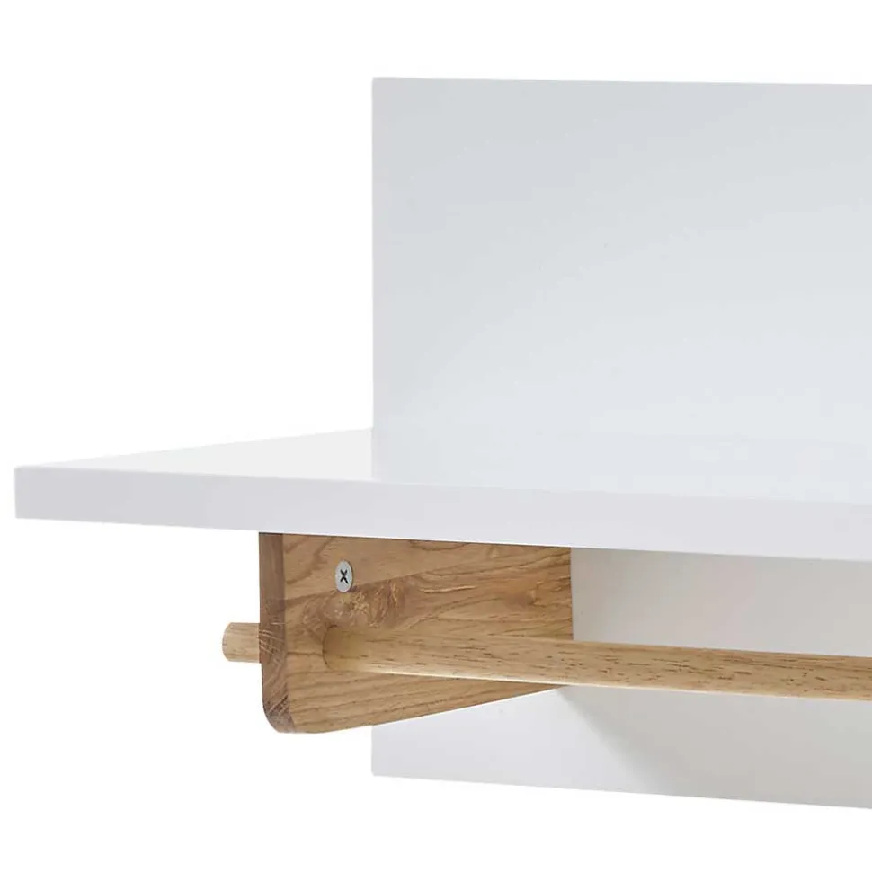 Wandgarderobe mit Ablageboden & Holzstange - Catia