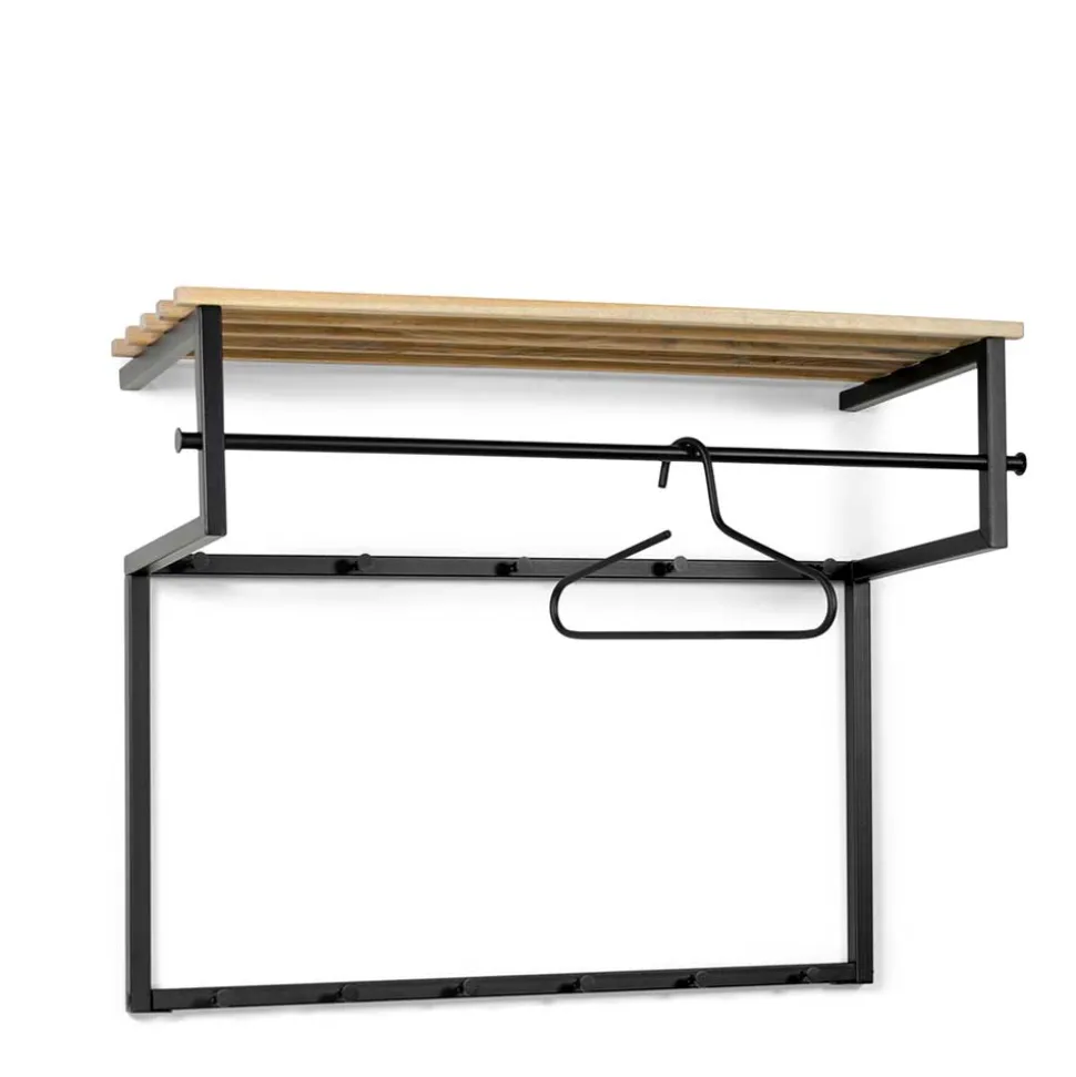 Wandgarderobe mit Hutablage aus Holzleisten - Casciano