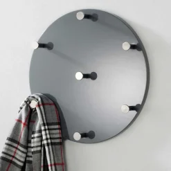 Wandgarderobe Romina in Grau Hochglanz