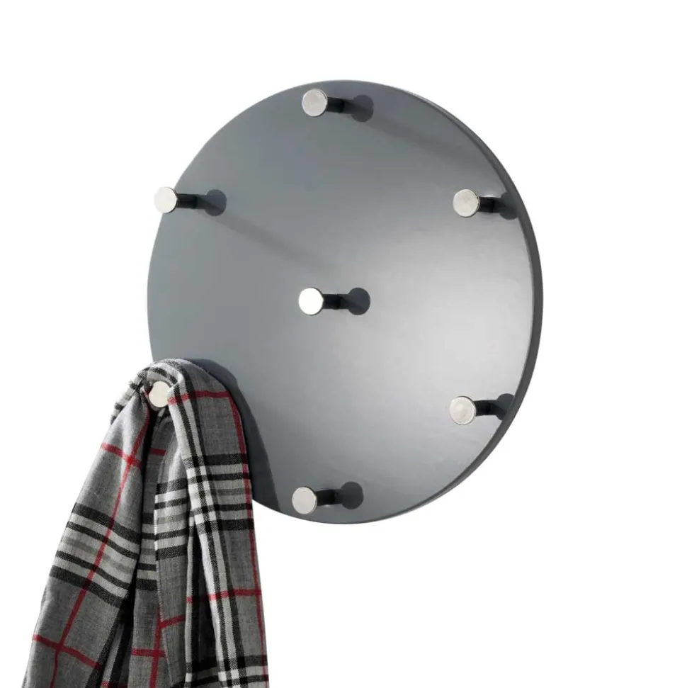 Wandgarderobe Romina in Grau Hochglanz