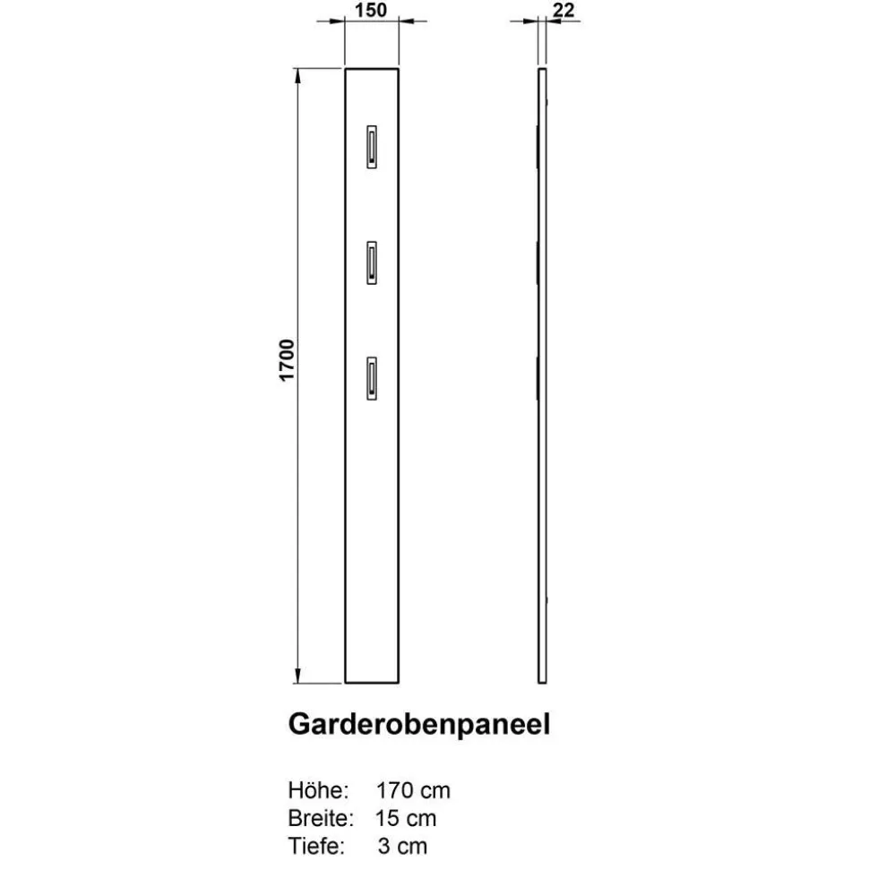 Wandgarderobe Vogona in Weiß Hochglanz