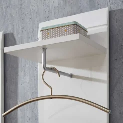 Wandgarderoben Paneel Tiondon in Hochglanz Weiß