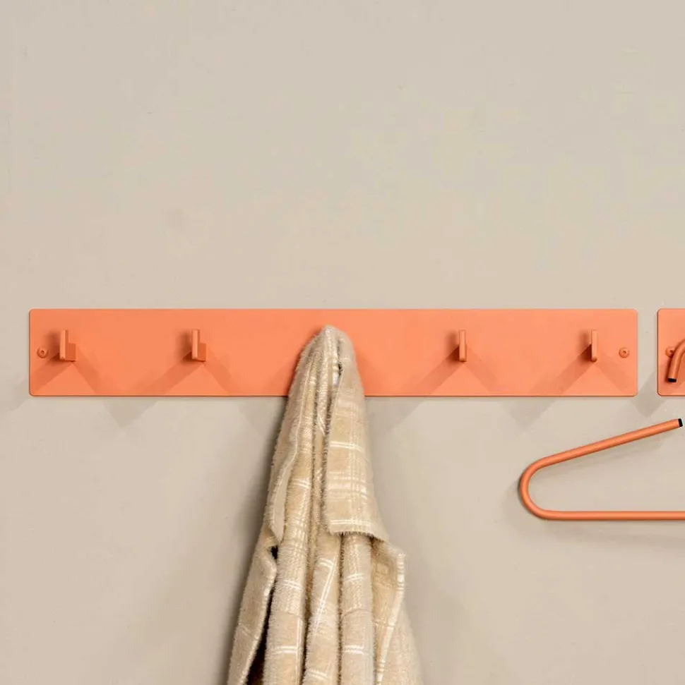 Wandgarderobenleiste in Terracotta aus Stahl - Ranini