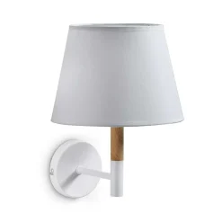 Wandleuchte in Weiß & Buche - Vitablos