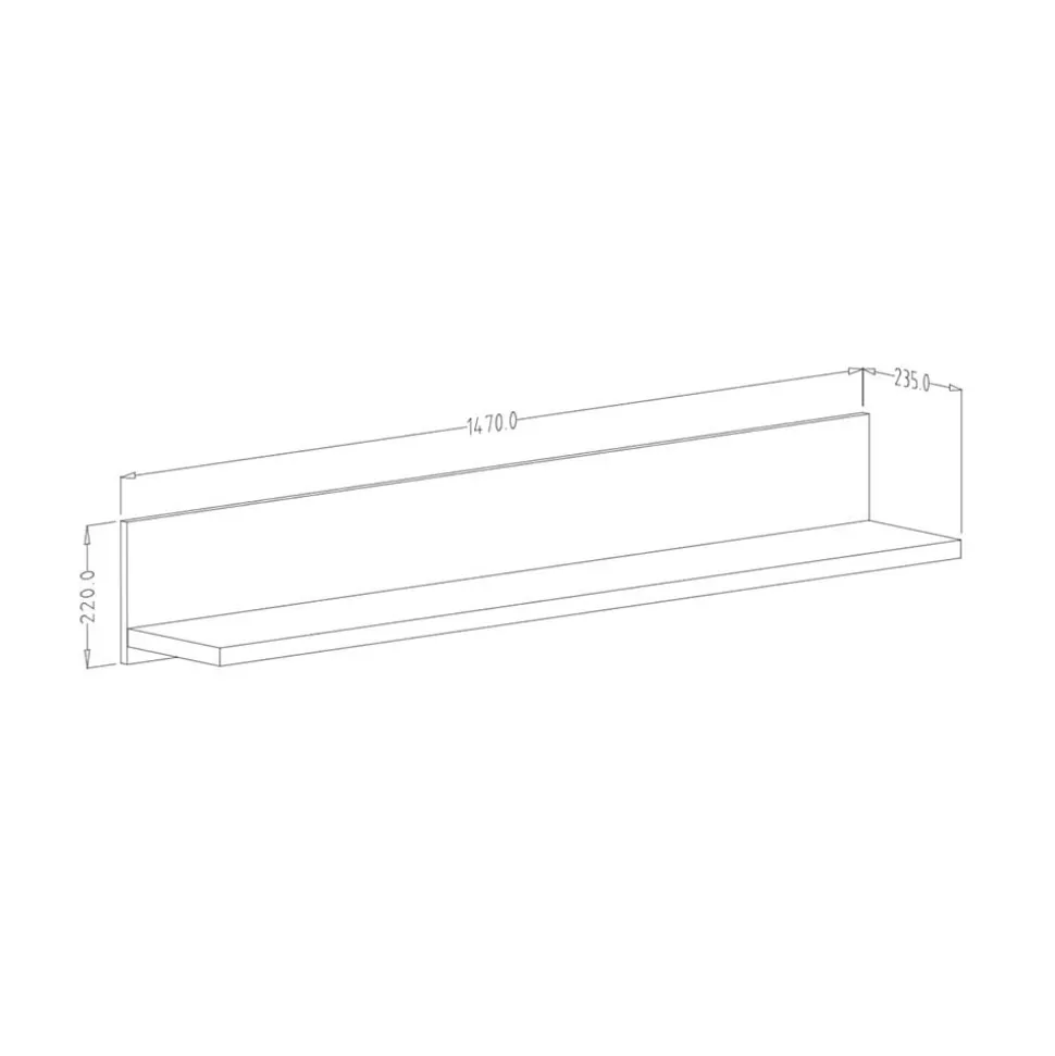 Wandregal in Holzoptik Fichte verwittert - Simeona