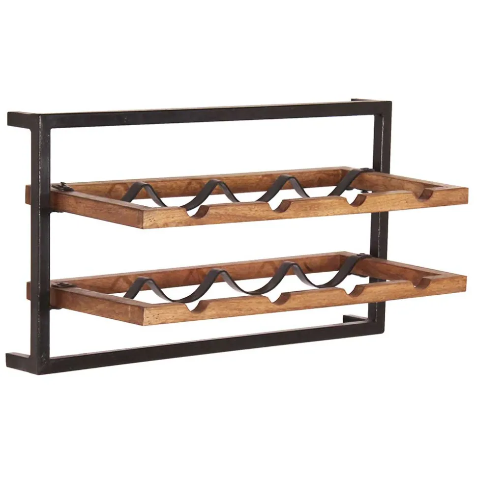 Wandregal Kombination mit Flaschenablagen - Filurina (fünfteilig)