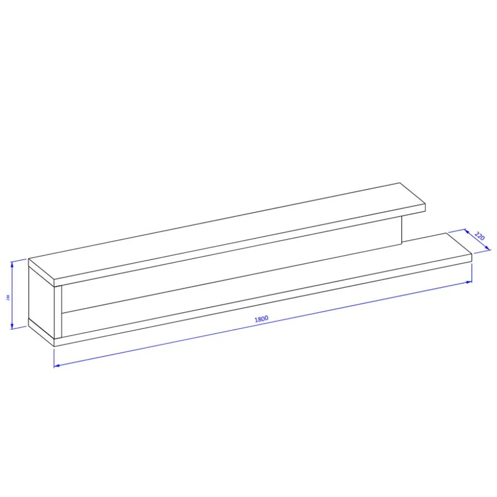 Wandregal mit Rückwand modern - Milvara
