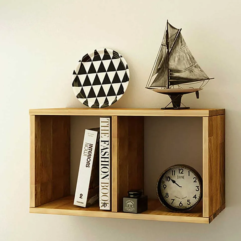 Wandregal mit zwei Fächern - Tine (3er Set)