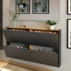 Wand-Schuhkommode mit zwei Klappen - Sidgarus