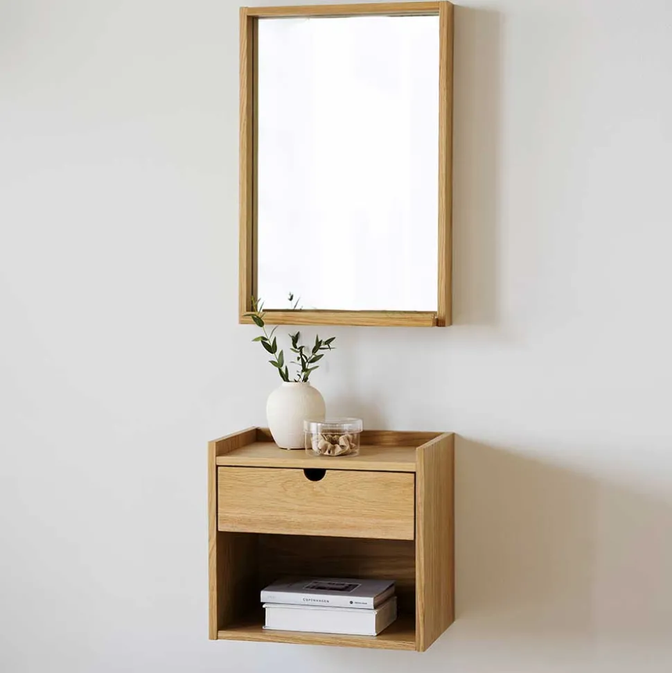 Wandspiegel & Hänge-Kommode als Set - Pastranac (zweiteilig)