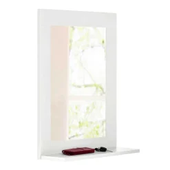 Wandspiegel in Weiß mit Ablage - Gorgona